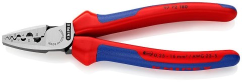 Szczypce KNIPEX 97 72 180 do zgniatania tulejek kabl. 0,25-16MM