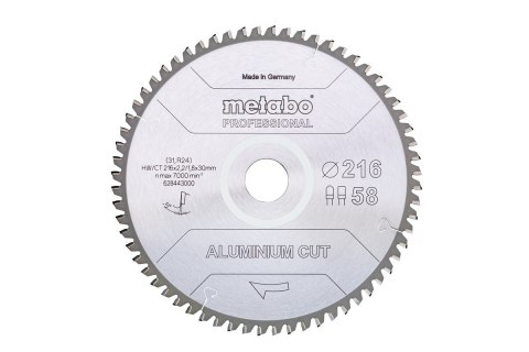 METABO piła tarczowa FZ/TZ 216x30x58z do cięcia aluminium