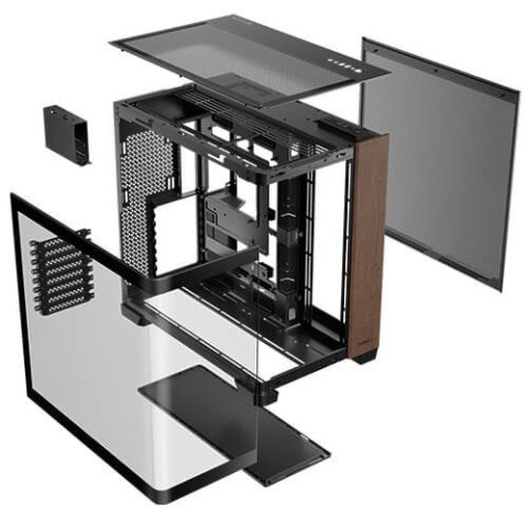 Antec C8 Curve Wood Full Tower Czarny, Przezroczysty, Drewno