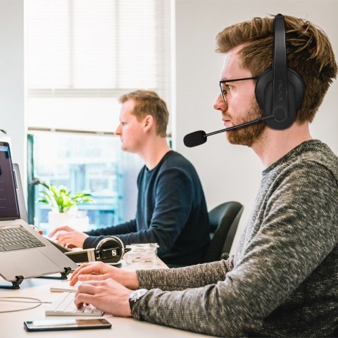 LogiLink BT0060 słuchawki/zestaw słuchawkowy Bezprzewodowy Opaska na głowę Biuro/centrum telefoniczne Bluetooth Czarny
