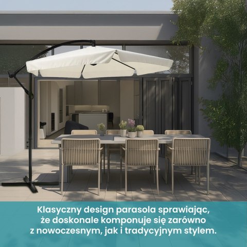 Extralink Black Forest Garden Umbrella with Side Panels, Large 3m Beige Cantilever Parasolowy do patio ze wspornikiem Sześciokąt
