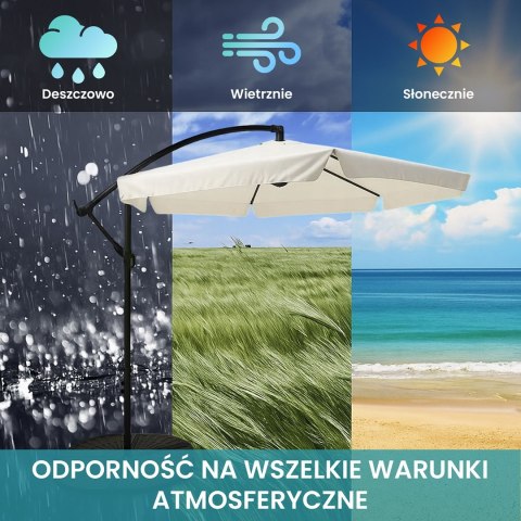 Extralink Black Forest Garden Umbrella with Side Panels, Large 3m Beige Cantilever Parasolowy do patio ze wspornikiem Sześciokąt