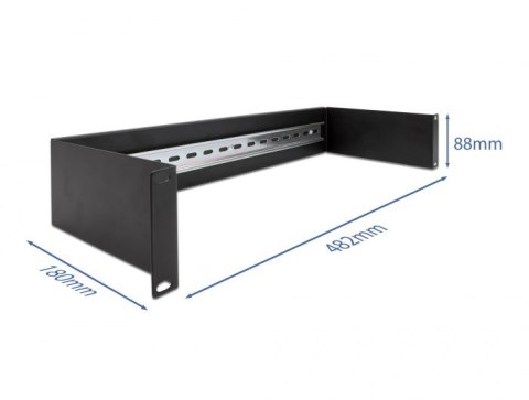 DeLOCK Panel na szynę DIN 19" 2U, czarny