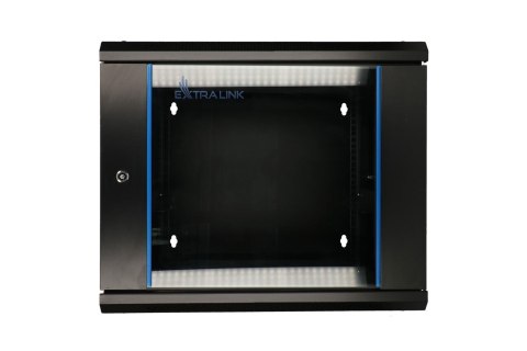 Extralink Szafa rack 6U 600x600 AZH Czarna montowana na ścianie, dwusekcyjna