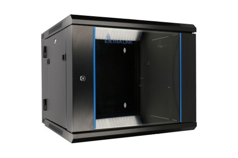 Extralink Szafa rack 6U 600x600 AZH Czarna montowana na ścianie, dwusekcyjna