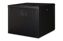 Digitus Szafa sieciowa wisząca Unique 19" 9U rack 600x600, drzwi szyba, czarny, niedzielona, złożona, 100kg
