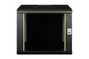 Digitus Szafa sieciowa wisząca Unique 19" 9U rack 600x600, drzwi szyba, czarny, niedzielona, złożona, 100kg