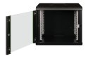 Digitus Szafa sieciowa wisząca Unique 19" 9U rack 600x600, drzwi szyba, czarny, niedzielona, złożona, 100kg
