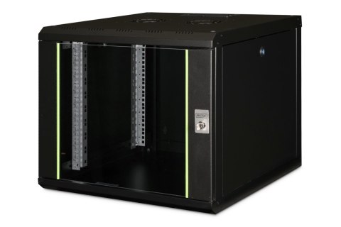 Digitus Szafa sieciowa wisząca Unique 19" 9U rack 600x600, drzwi szyba, czarny, niedzielona, złożona, 100kg