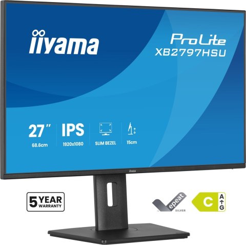Iiyama ProLite XB2797HSU-B1 monitor komputerowy 68,6 cm (27") 1920 x 1080 px Full HD LED Czarny