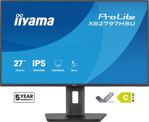 Iiyama ProLite XB2797HSU-B1 monitor komputerowy 68,6 cm (27") 1920 x 1080 px Full HD LED Czarny