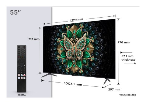 TCL C6K 55C6K Telewizor 139,7 cm (55") 4K Ultra HD Smart TV Wi-Fi Metaliczny