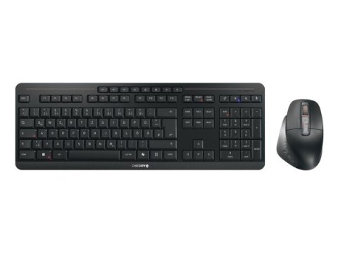 CHERRY Stream desktop ultimate klawiatura Dołączona myszka Dom/Biuro USB + RF Wireless + Bluetooth QWERTZ Niemiecki Czarny