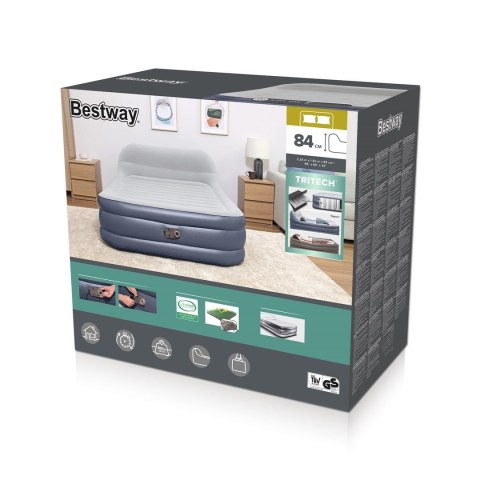 Bestway 67923 / 23 dmuchany materac Podwójny materac Szary, Biały Unisex