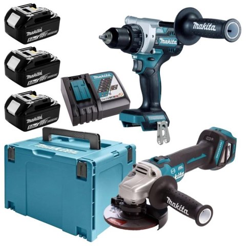 MAKITA ZESTAW COMBO 18V DLX2544TJ (DDF492 , DGA513) 3x5,0 MP