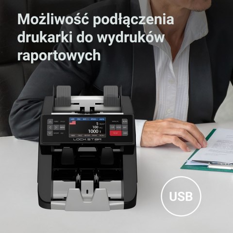 Liczarka banknotów Extralink LOCKSTAR EX.29140 X-1000 UV, IR, MG, CIS Czarna