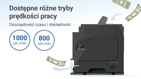 Liczarka banknotów Extralink LOCKSTAR EX.29140 X-1000 UV, IR, MG, CIS Czarna