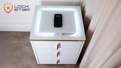 Extralink LOCKSTAR SEJF ELEKTRONICZNY, SZAFKA NOCNA Z LADOWANIEM INDUKCYJNYM