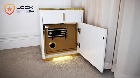 Extralink LOCKSTAR SEJF ELEKTRONICZNY, SZAFKA NOCNA Z LADOWANIEM INDUKCYJNYM
