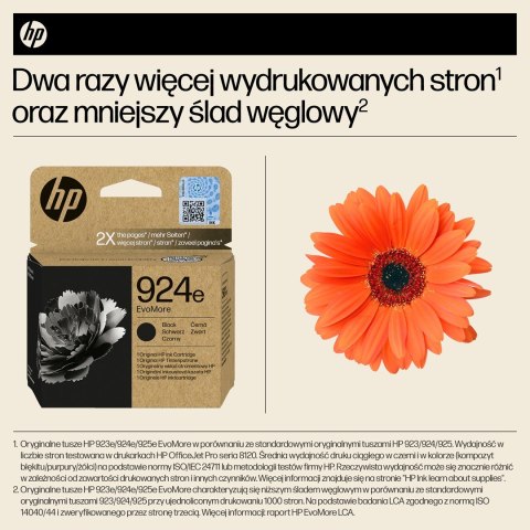 HP Oryginalny czarny tusz 924e EvoMore