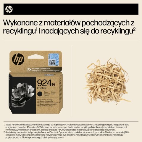HP Oryginalny czarny tusz 924e EvoMore