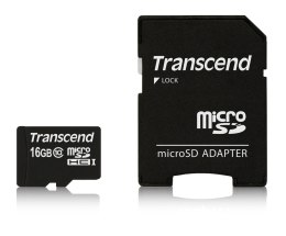 SD microSD Card 16GB Transcend SDHC Class10 w/adapter