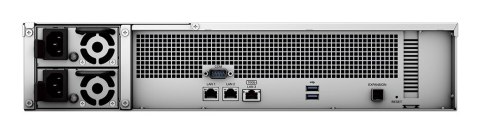 Synology RackStation RS2423RP+ serwer danych NAS Rack (2U) Ryzen Embedded V1780B 8 GB DDR4 0 TB DiskStation Manager Czarny, Szar