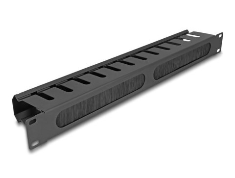 DeLOCK Panel do prowadzenia kabli 19" ze szczotką i 2 otworami 1U, czarny