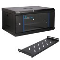 Extralink LITE 4U 530X400 WALL-MOUNTED RACKMOUNT CABINET BLACK Stojak wolnostojący/ścienny/podłogowy Czarny