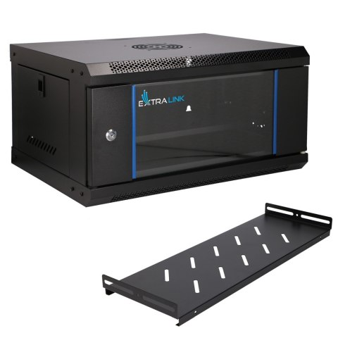 Extralink LITE 4U 530X400 WALL-MOUNTED RACKMOUNT CABINET BLACK Stojak wolnostojący/ścienny/podłogowy Czarny