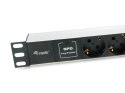 Equip 333315 rozdzielacz zasilania PDU 7 x gniazdo sieciowe 1U Czarny, Srebrny