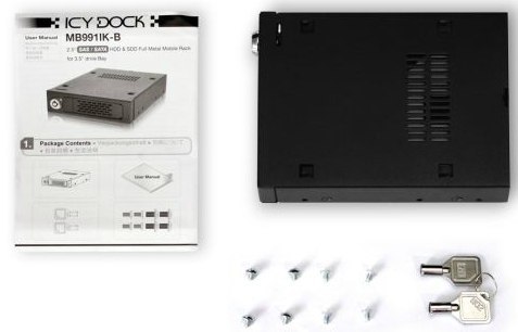 Icy Dock MB991IK-B panel drive bay 2.5" Taca napędu pamięci masowej Czarny