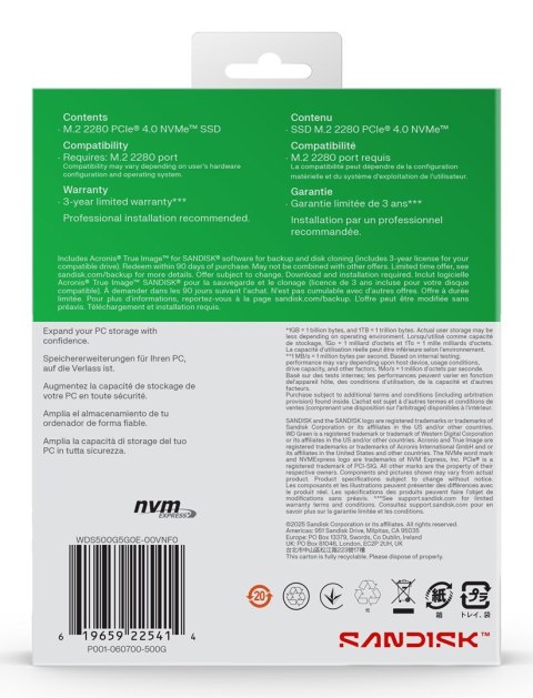 SSD WD Green SN3000 500GB NVMe WDS500G4G0E
