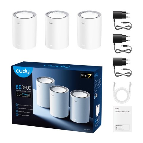 Cudy M3600 Dual-band (2.4 GHz/5 GHz) Wi-Fi 7 (802.11be) Biały 3 Wewnętrzny