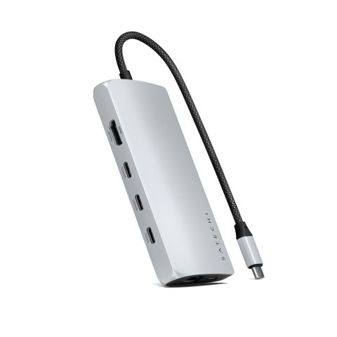 Adapter USB-C Satechi Multiport 8K - USB-C, HDMI, 3x USB 3.2 Gen 2 10Gbps, 1x USB 3.2 Gen 1 5Gbps, czytnik kart SD UHS-II, Ether