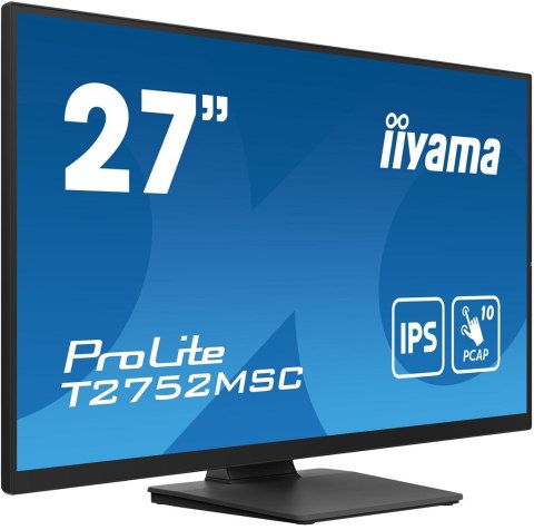 Monitor iiyama ProLite T2752MSC-B1 komputerowy 68,6 cm (27") 1920 x 1080 px Full HD LED Ekran dotykowy Czarny