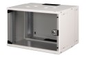 Szafa sieciowa wisząca 19" 7U, SOHO PRO 370 x 540 x 400 mm, drzwi szyba, szary, niezłożona, 60kg