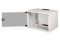 Szafa sieciowa wisząca 19" 7U, SOHO PRO 370 x 540 x 400 mm, drzwi szyba, szary, niezłożona, 60kg