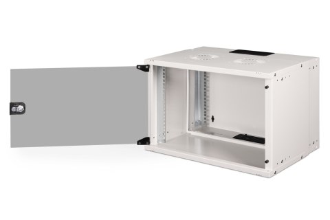 Szafa sieciowa wisząca 19" 7U, SOHO PRO 370 x 540 x 400 mm, drzwi szyba, szary, niezłożona, 60kg