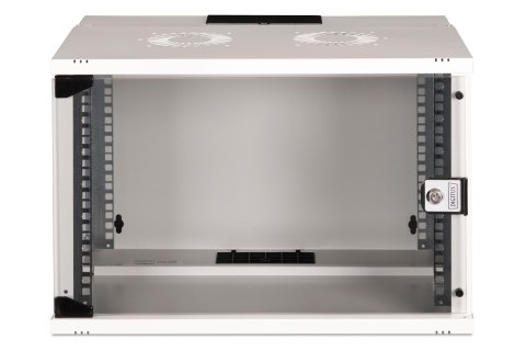 Szafa sieciowa wisząca 19" 7U, SOHO PRO 370 x 540 x 400 mm, drzwi szyba, szary, niezłożona, 60kg