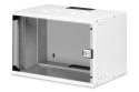 Szafa sieciowa wisząca 19" 7U, SOHO PRO 370 x 540 x 400 mm, drzwi szyba, szary, niezłożona, 60kg