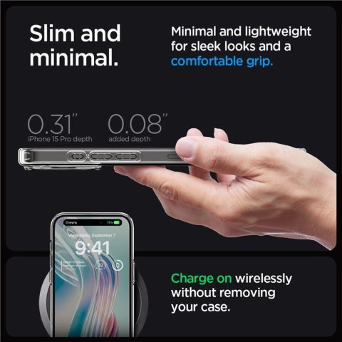 Etui pokrowiec na iPhone 15 Pro Crystal Hybrid - przezroczysty