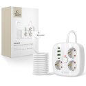 Listwa zasilająca 3 gniazda sieciowe 2x USB-A 2x USB-C 200 cm - biała