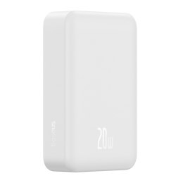 Powerbank magnetyczny 20000mAh 20W EnerFill FM41 z kablem USB-C 30cm - biały