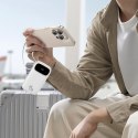 Powerbank 20000mAh USB-A USB-C z wyświetlaczem i 2 wbudowanymi kablami 45W - biały