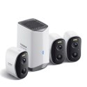 Zestaw do monitoringu zewnętrzny 3 kamery stacja bazowa 2K 16GB 7800mAh - biały