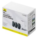 Zestaw do monitoringu zewnętrzny 3 kamery stacja bazowa 2K 16GB 7800mAh - biały