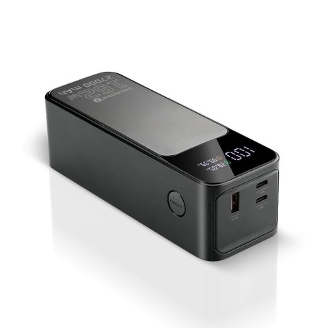 EVERACTIVE POWERBANK 27 000MAH, 1X USB, 2X USB-C, 162,5W, QC4+, WBUDOWANA LATARKA, WYŚWIETLACZ LCD, CZARNY EB-27Q