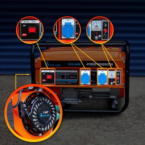 Extralink Agregat prądotwórczy EGH-3000 hybrydowy, 3kW 1F
