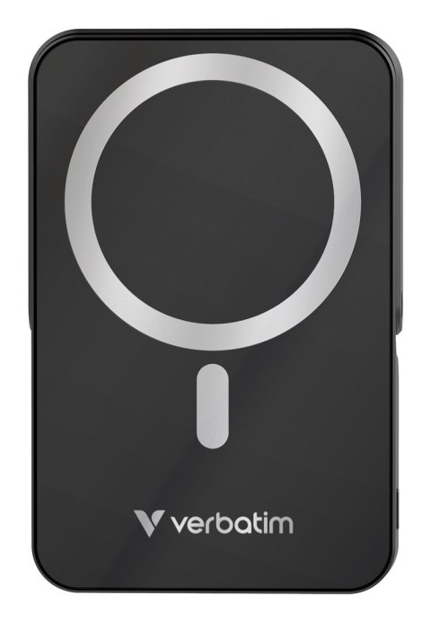 Verbatim Charge 'n' Go Magnetic Wireless Litowo-polimerowy (LiPo) 10000 mAh Bezprzewodowe ładowanie Czarny